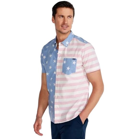 Chubbies The Uncle Sam USA Flag Patriotic Friday Short Sleeve Shirt Sz M NWT - Picture 3 of 16